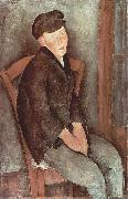 Amedeo Modigliani Sitzender Knabe mit Hut oil painting